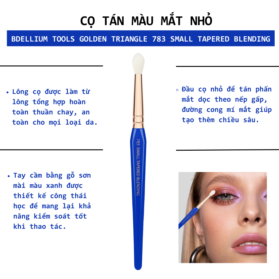 Cọ Tán Màu Mắt Tròn Nhỏ Bdellium Tools Golden Triangle B783 Small Tapered Blending